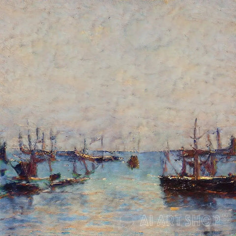 Morning at the Harbour-Painting-AI Art Shop