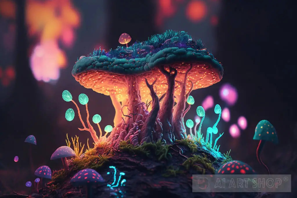 trippy mushroom background