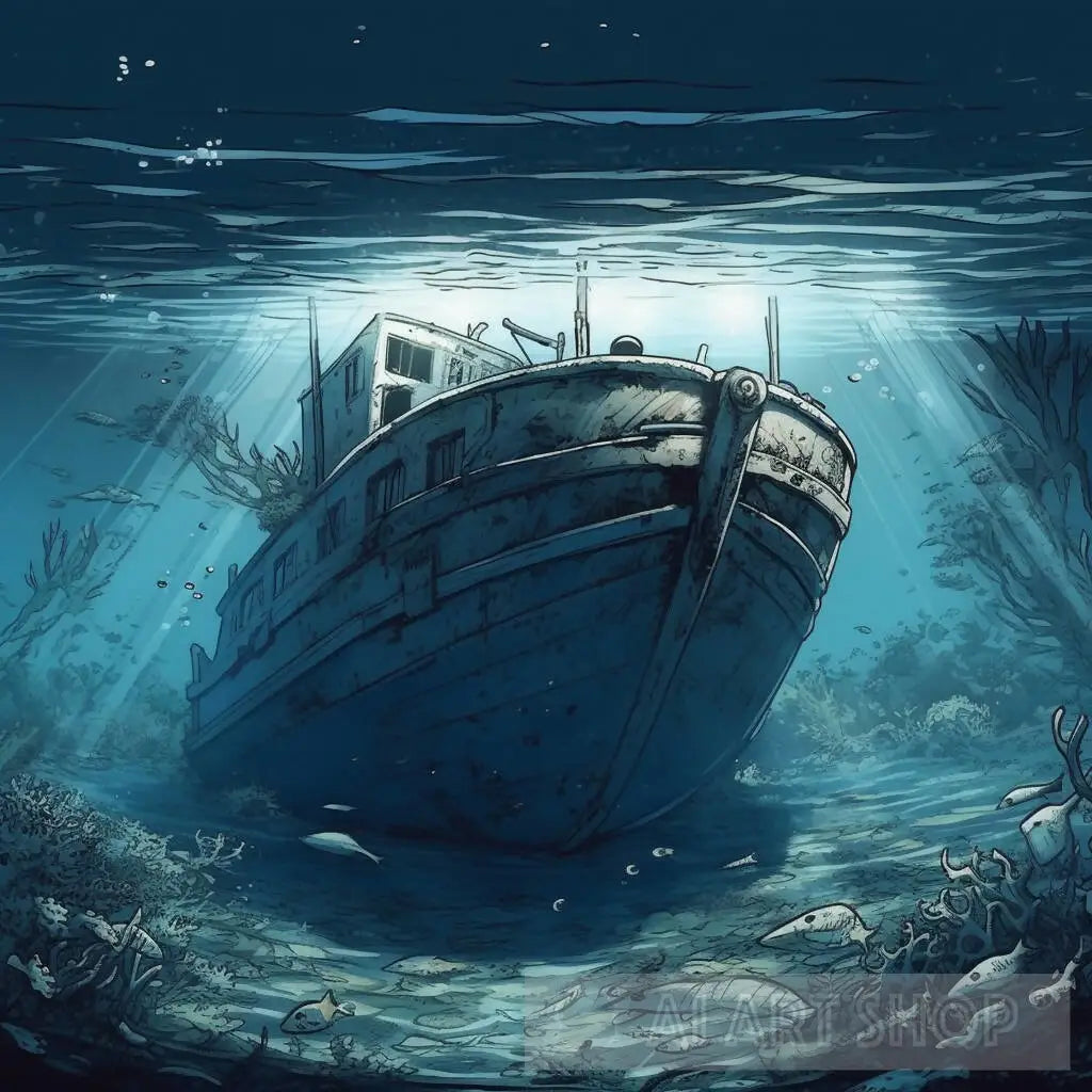 sunken ship painting