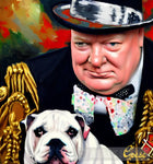 Winston Churchill & A Bulldog Portrait Ai Art