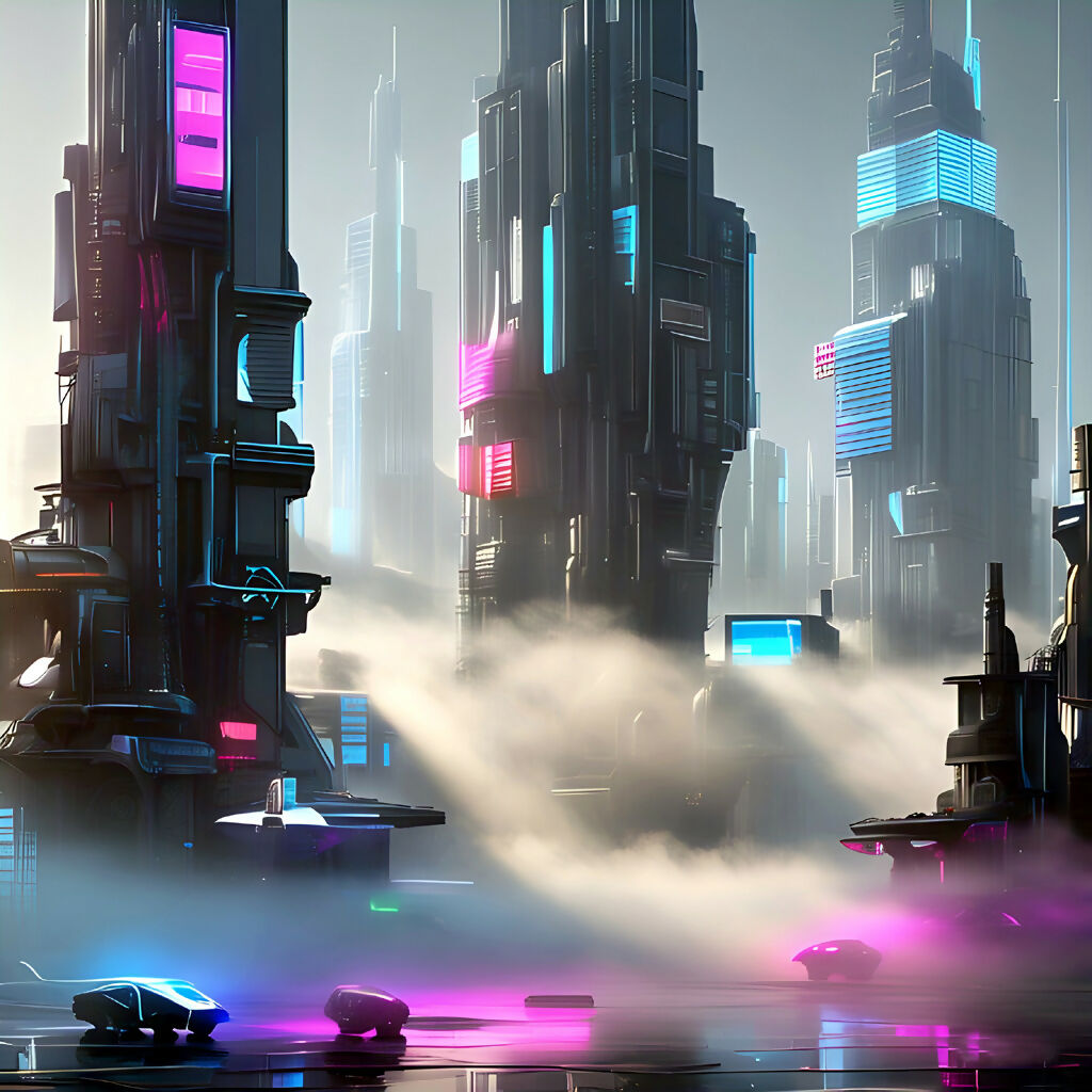 Neon Skyline Reverie – Futuristic Cityscape AI Art | Architecture C...