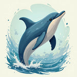 Playful Dolphin Abstract Art