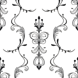 Six Elegant Victorian Swirl Damask seamless pattern — Transparent Background