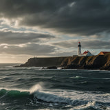 A rugged coastline with dramatic cliffs and a lighthouse standing tall (2)