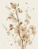 Vintage Pressed Flowers with Gold Foil Accents in Blush Pink & Cream