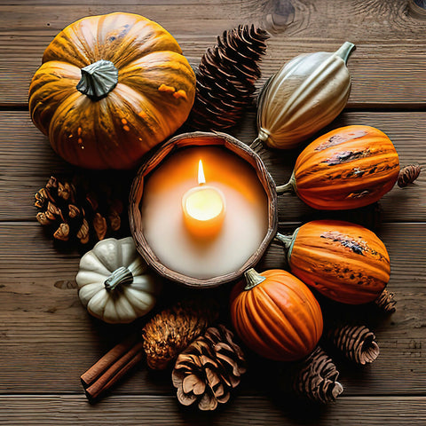 Pumpkins and cones copy