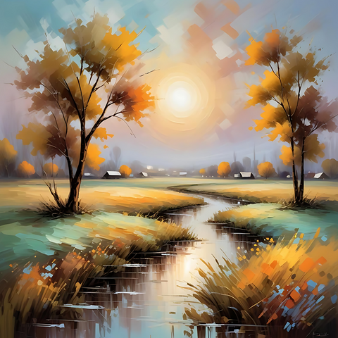 Abstract Landscape Beauty - Stunning Oil Painting Art