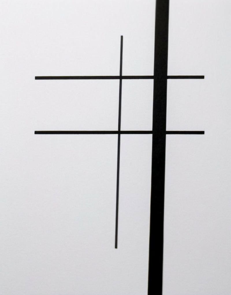 Minimalism Line Drawing Cross on each other