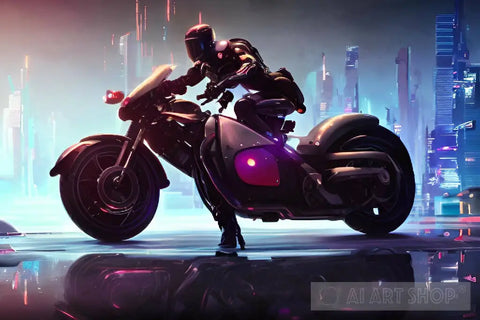 2100 Futuristic Motorbike Ai Artwork