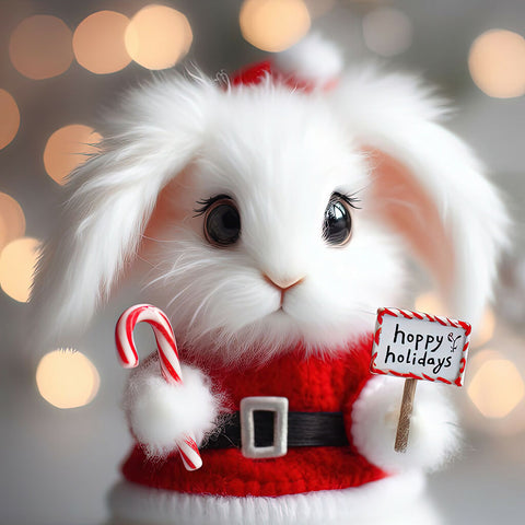 Cute bunny in a Christmas costume copy