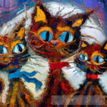 3 Cats Abstract Ai Art