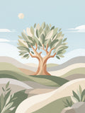 Minimalist Olive Tree Landscape Wall Art