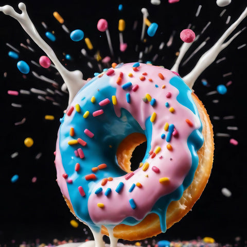 A donut with icing and colorful sprinkles copy 2