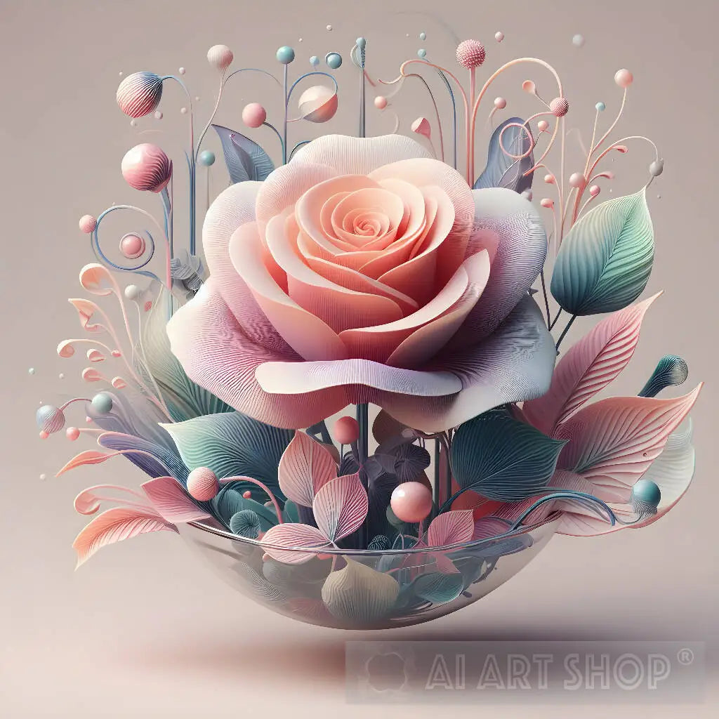 3d Rose, Floral Art, Valentine‘s Day, Tactile Beauty, Lifelike Dime...