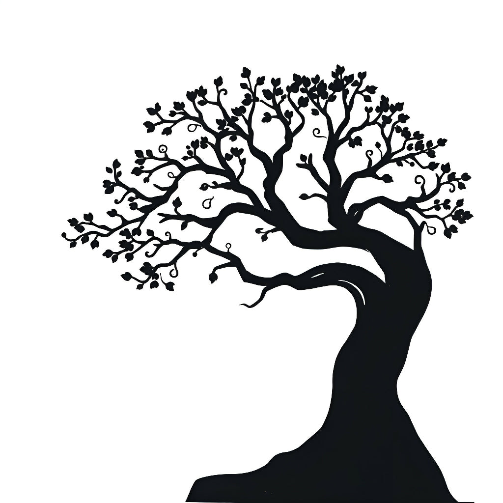 Shade Script – Bold Tree Silhouette Graphic Art