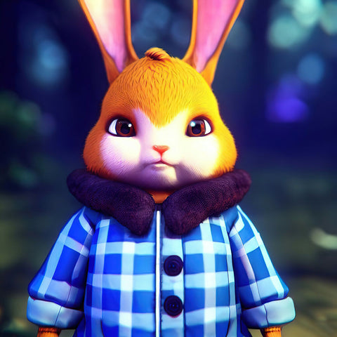 Bunny with a plaid coat copy