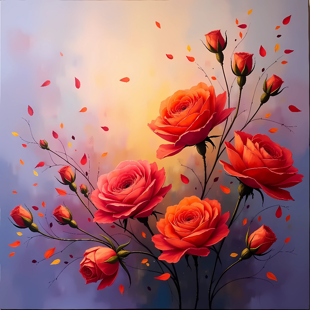 #rosepainting #floralart #radiantroses #vibrantcolors #customartwor...