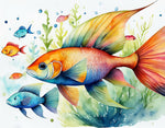 Watercolor fishes