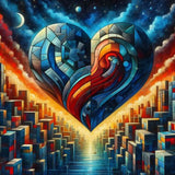 Heart abstract geometric