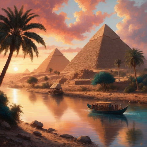 Sunset over the Pyramids