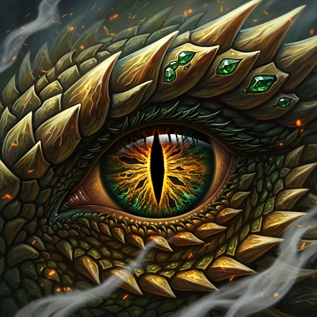 dragon eye, fantasy creature, molten colors, mythical beast, glowin...