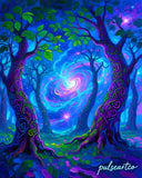 Ethereal Cosmic Portal, Limited Edition Abstract Print, Talismanic Biophilic Decor, PulseArtCo Luxury Signature