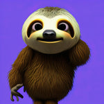 Cute sloth on a purple background illustration copy