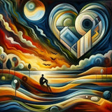 Heart abstract geometric