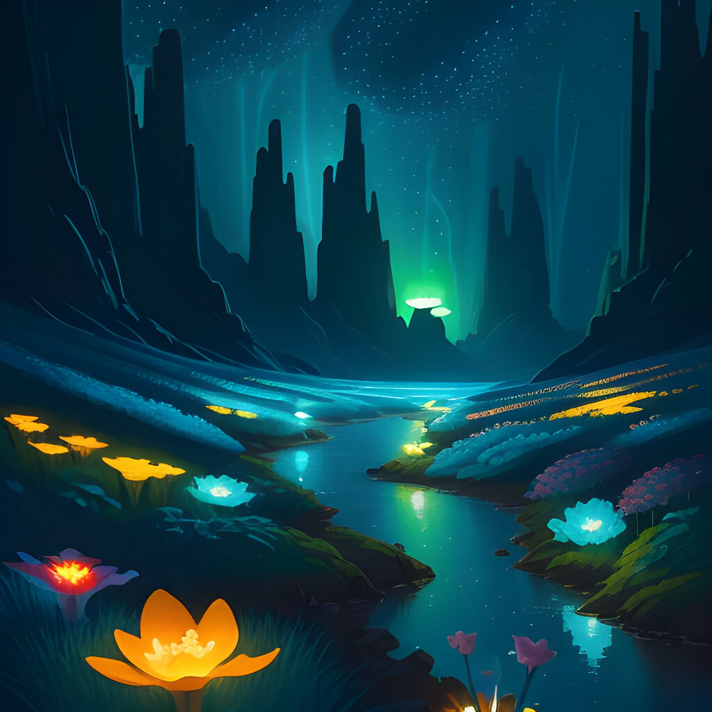 Flower Valley Rendering nature, animal, abstract, impressionist, cubism, whimsical, landsca...