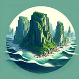 Coastal cliffs stand tall against the crashing waves