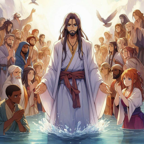 AI anime baptism of Jesus