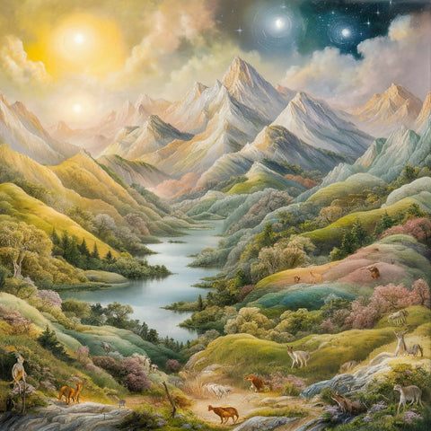 A captivating mountainscape painting evoking a sense of awe and wonder 2