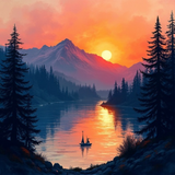 HiDream.org_tranquil-sunset-landscape-with-sailboat-and-mountains---abstract-art-for-office-decor (1)