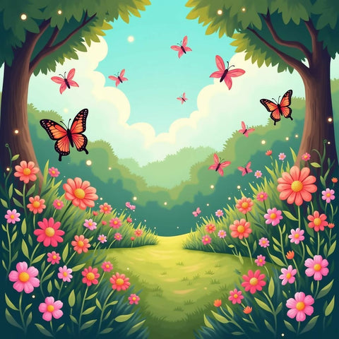 Enchanted Garden with Magical Butterflies