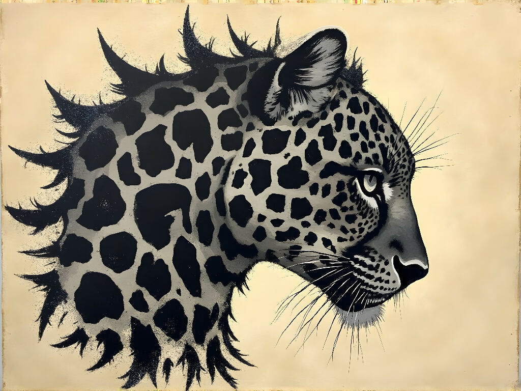 Hyper Realistic Leopard Hyper-Realistic Leopard Side Profile AI Wildlife Digital Art