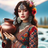 Traditional Elegance: Serene Beauty With Water Pot