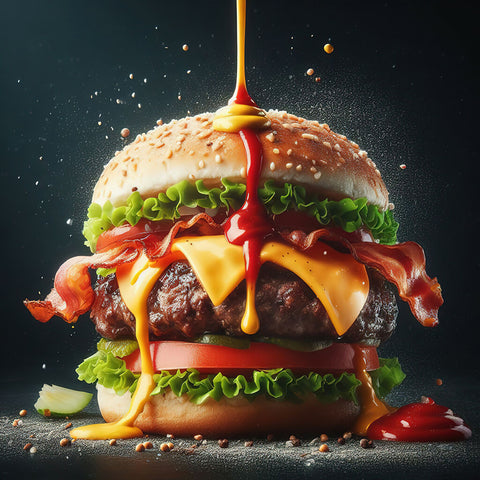 Burger with splashing sauce copy