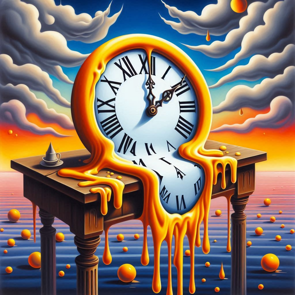 Drippy Clock Dripping Eternity: A Melting Clock Artwork
