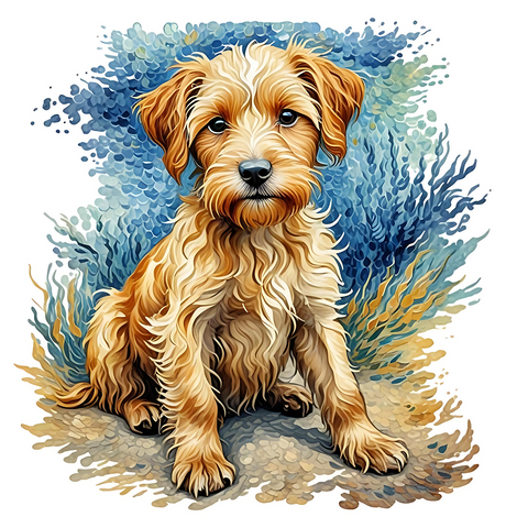 Colorful Cute Dog Watercolor Art - Trendy Wall Decor