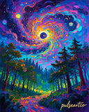 Ethereal Cosmic Portal, Limited Edition Abstract Print, Talismanic Biophilic Decor, PulseArtCo Luxury Signature