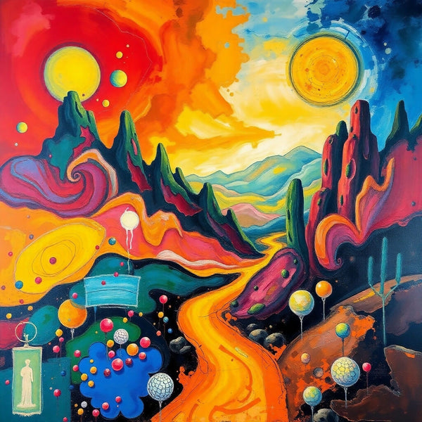Dreamscape Enigma: Surrealist Vision in Color