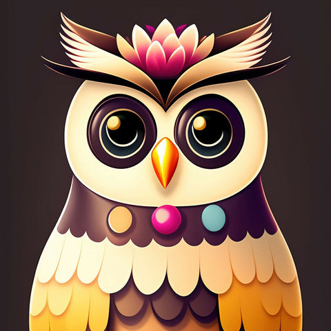 Cute deco owl illustration copy