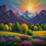 Stunning mountainscape painting in the blended styles 3