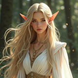 Ethereal Elven Queen with Flowing Golden Hair