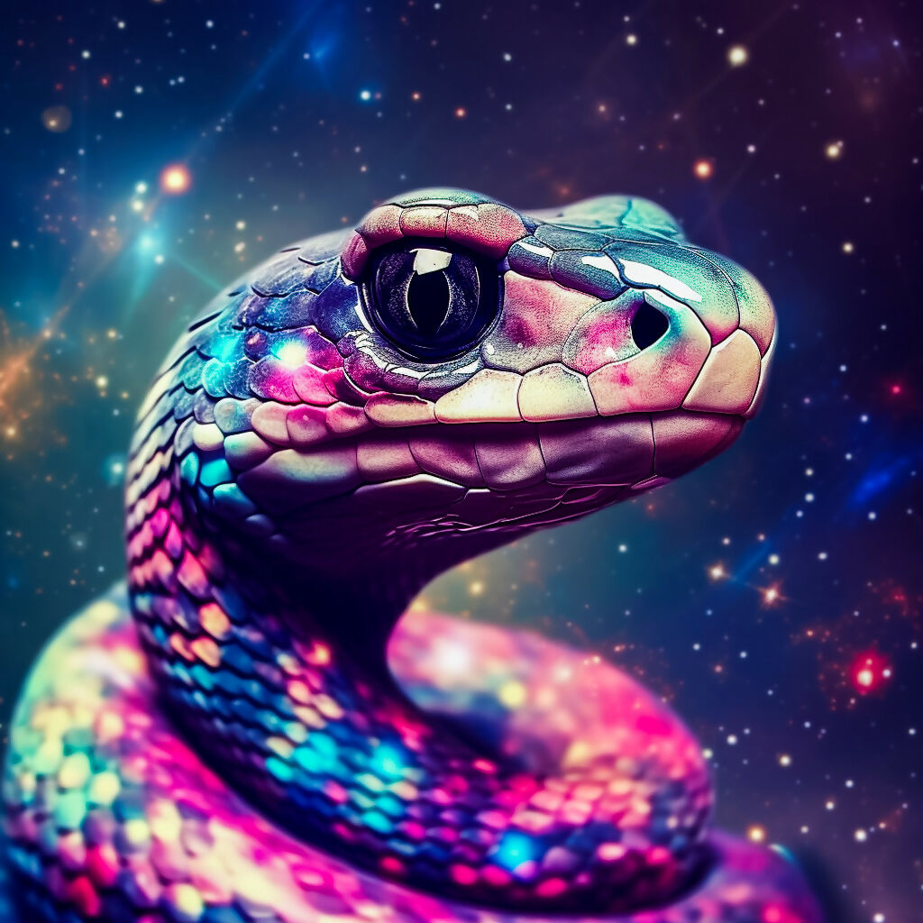 holographic snake in space art