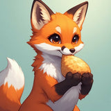 Charming Baby Fox Enjoying Baked Treats