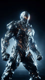 “Neon Sentinel: Futuristic Armored Warrior”