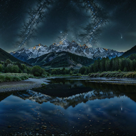 Moonlit Mountain Range