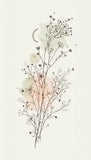 Vintage Pressed Flowers with Gold Foil Accents in Blush Pink & Cream