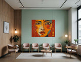 Woman's Face in the Style 2 Office and bare wall